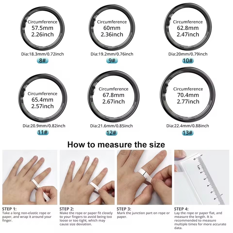 Smart Ring Men Women with Char - Temperature Ring Skin recension och pris