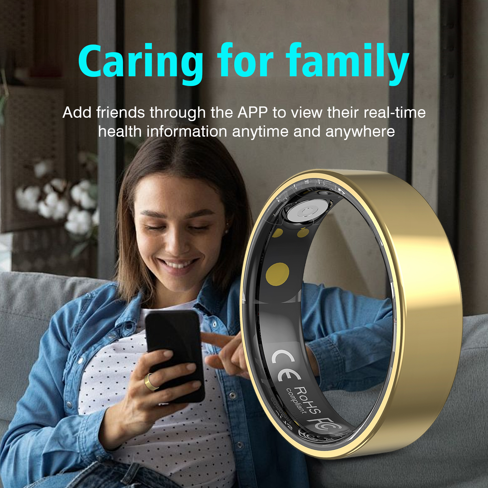 Smart Ring Men Women with Char - Temperature Ring Skin recension och pris