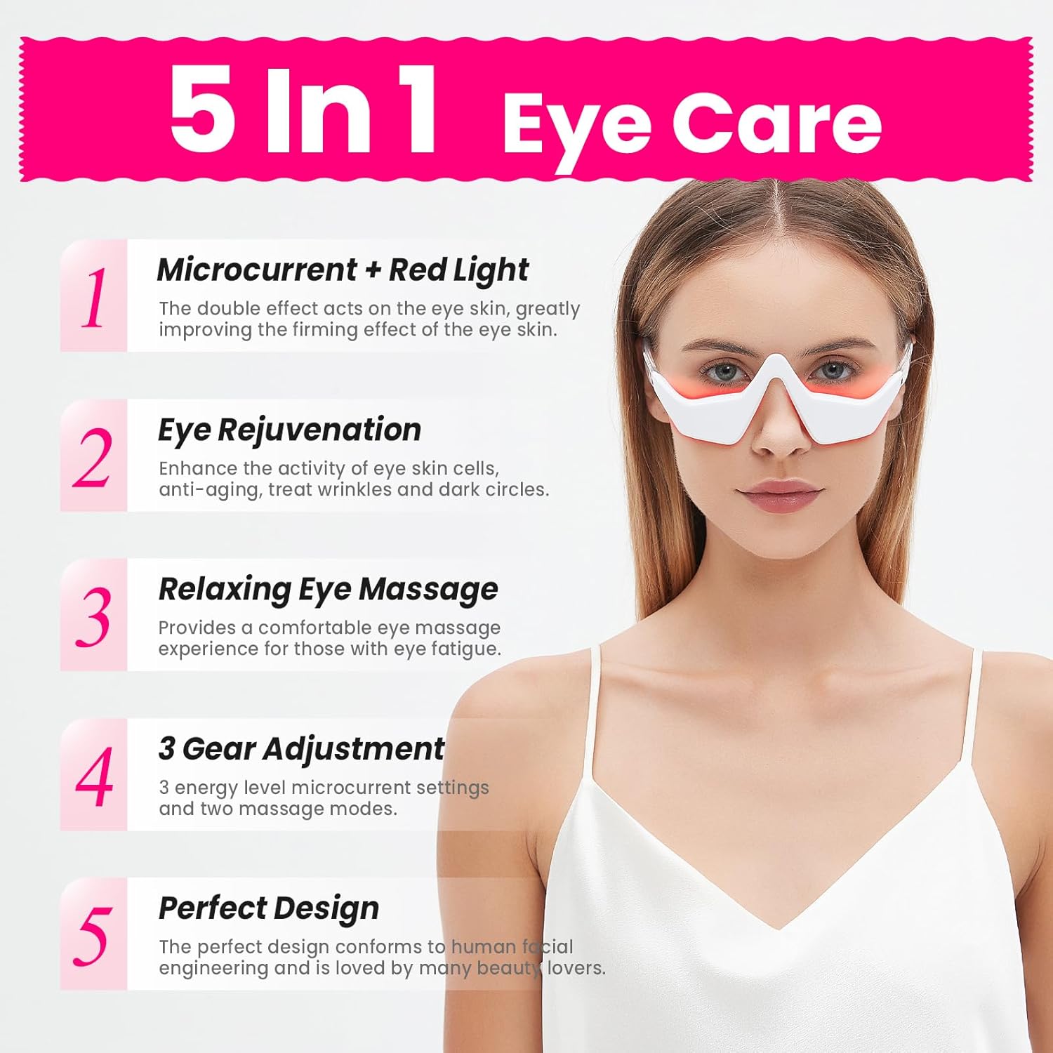 Microcurrent EMS Eye Massager  - Light Therapy Glasses recension och pris