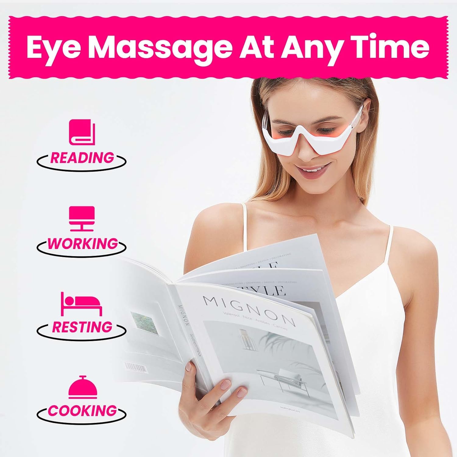 Microcurrent EMS Eye Massager  - Light Therapy Glasses recension och pris